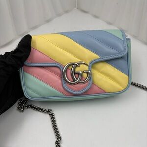 Gucci Blue, Yellow, and Pink Crossbody Bag
